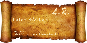 Leier Róbert névjegykártya